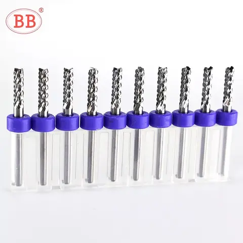 BB Karbür Mısır Parmak Freze Kesici Tungsten Diş Gravür CNC Makinesi PRO Bit 3.175 4 6mm PCB Bakalit Plaka Ahşap Plastik