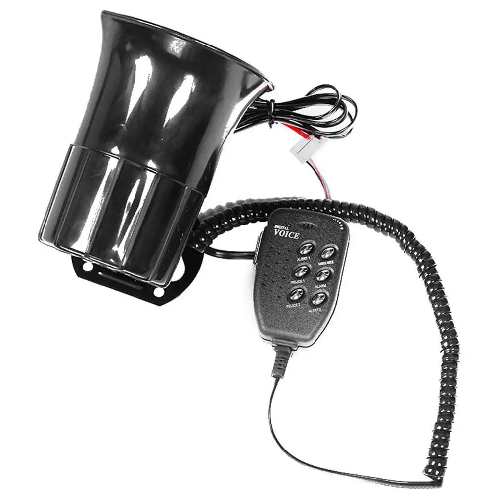 altavoces Megáfono para motocicleta y coche, sirena de policía de 6 tonos, sonido alto, alarma, furgoneta, camión, barco, 100w, 12v, bocina de modificación