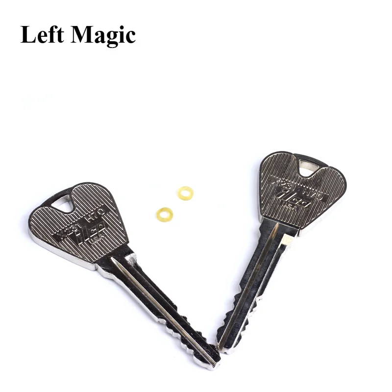 2 Pcs Magic Trick Toy Folding Key Thru Bottle Or Ring Penetration Magic Trick Props Magic Joke Toy Easy To Play