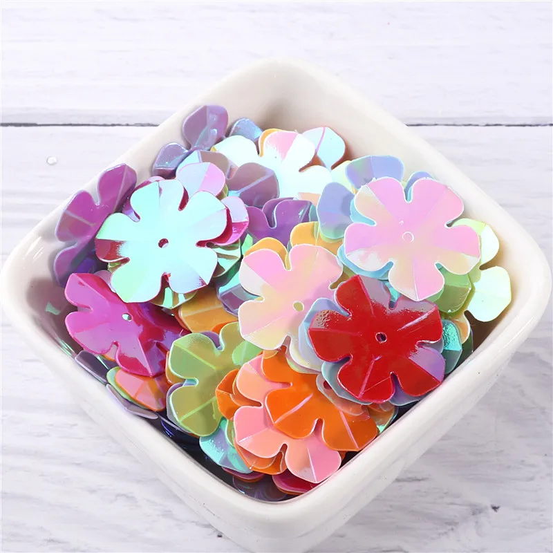 96Pcs Matte Pink 20mm Five Petal Flowers Sequins 3D Cup Paillettes Sewing Embellishment Findings Women Garments Diy Accessories