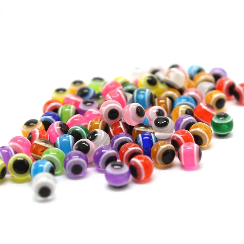 50pcs/lot Fish Eye Fishing Beads 6mm 8mm Five Color Carolina Rigs Taxes Rigs DIY Kit Bass Fishing Tackle Accessories
