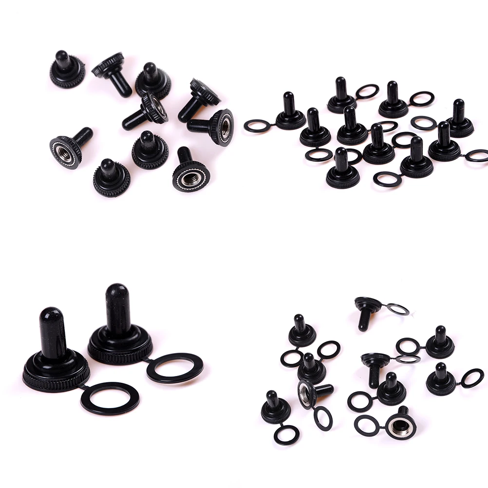 10Pcs/lot Toggle Switch Waterproof Rubber Resistance Cover Dust Cap Boot Black Tarpaulin 12mm