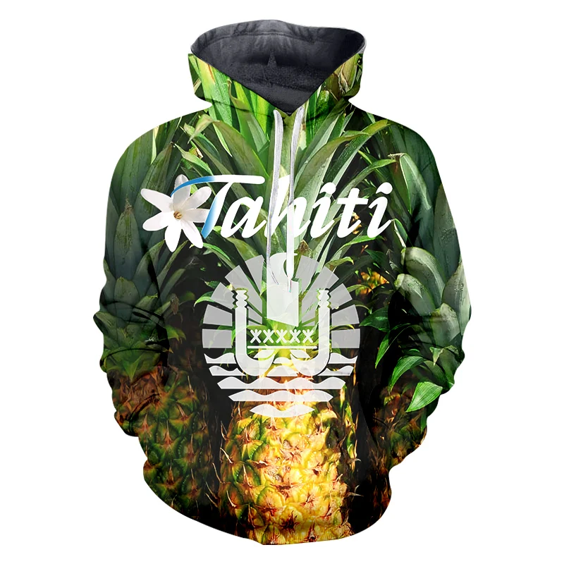 

LCFA Brand Tahiti New Arrival Women/men 3D Print Hoodies Polynesia Tribal Style Long Sleeve Pineapple Pullovers Vintage Hoodie