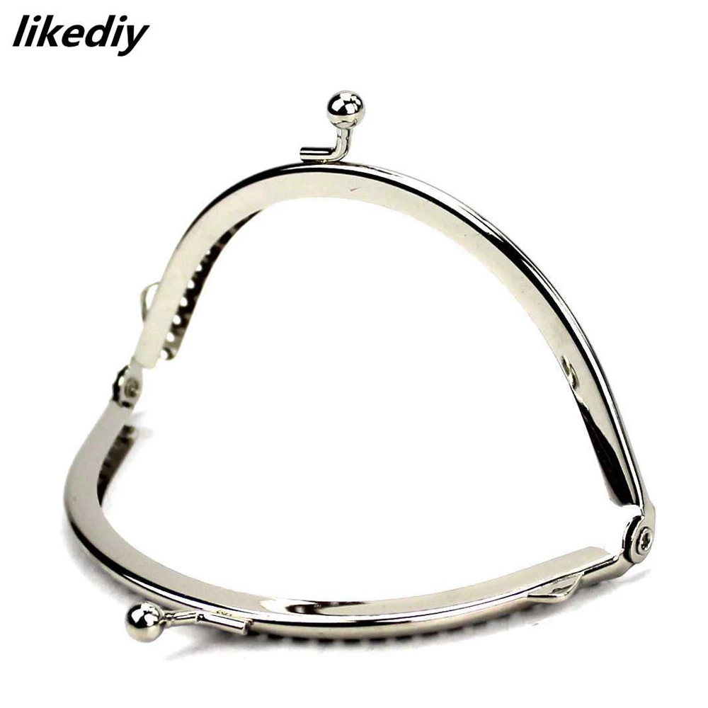 1 Piece Glossy Silver Basic Arch Metal Purse Frame Kiss Clasp Lock DIY Bag Accessories 8.5/10.5/12.5/15.5/18.5 CM