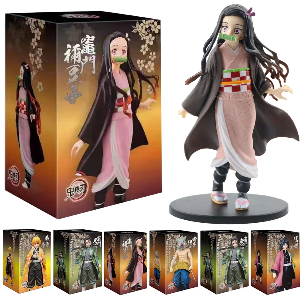 Anime figure Demon Slayer Figure Kamado Tanjirou Nezuko Action Figures PVC Model Toys Zenitsu Figurine Inosuke Kimetsu No Yaiba