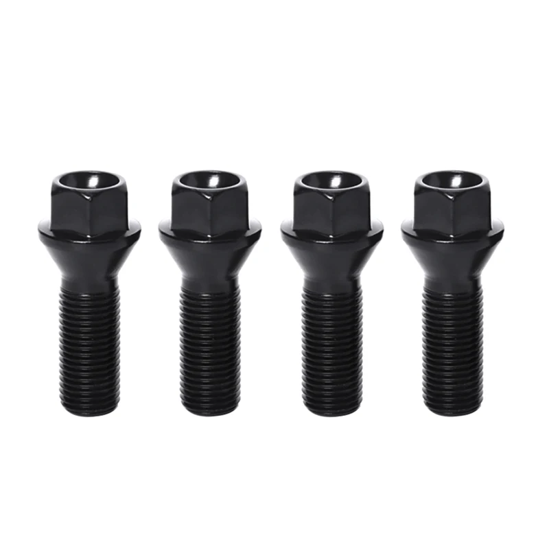 M12 X 1.5 M14 X 1.5 M14 X 1.25 4 Pcs Car Wheel Screw Bolt Lock Lug Nut For BMW F10 F11 F30 F32 F34 F15 F16 F25 F26 E60 E90 G30