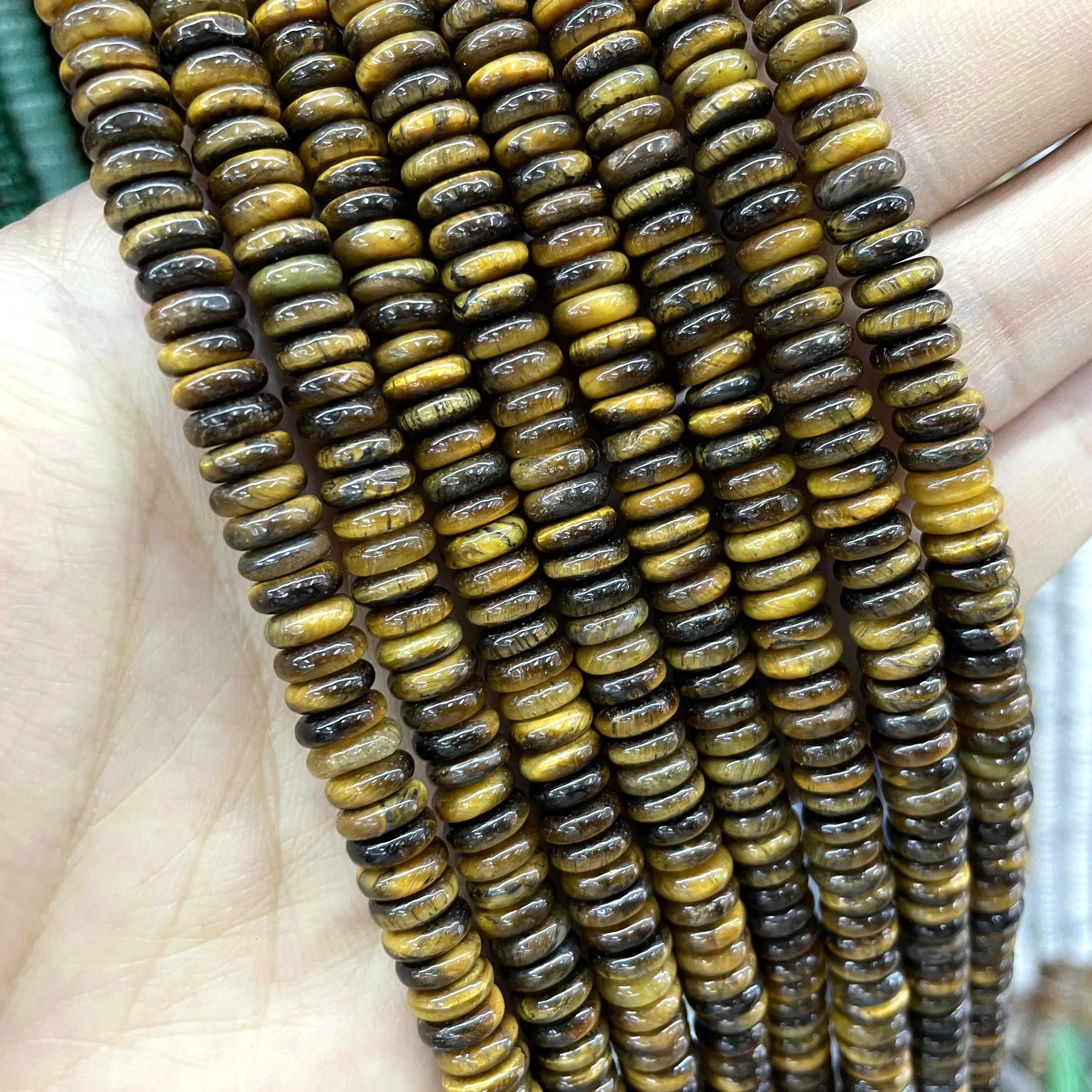 Natural Agates Lapis Lazuli Tiger Eye Stone Spacer Loose Flat Beads For Jewelry Making Diy Bracelets Necklace Accessories 2*6mm