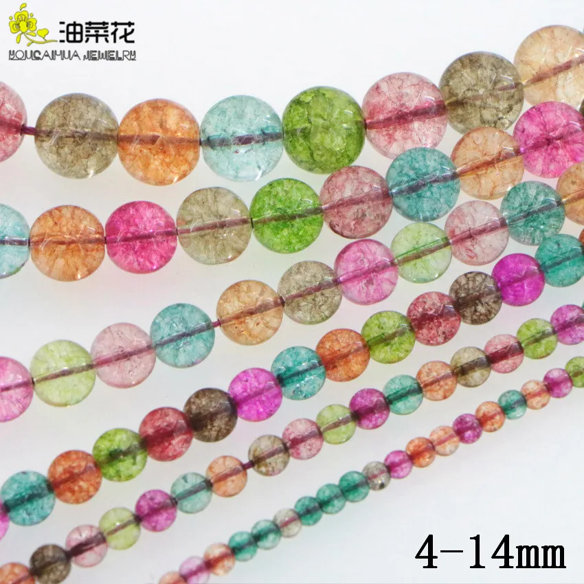 10mm Tourmaline Crystal Stone Beads Round DIY Accessories Women Gift Jewelry Making Necklace Bracelet Wholesale Price 15inch