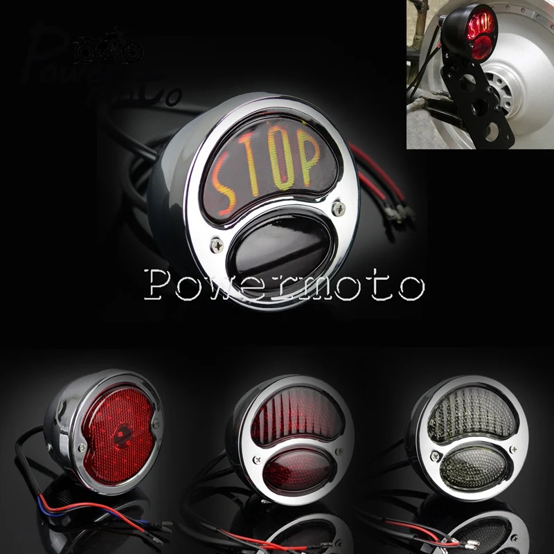 Parar led réplica da motocicleta luzes traseiras cafe racer parar lâmpada de freio luz da placa licença para scrambler cruiser xs650 chopper bobber