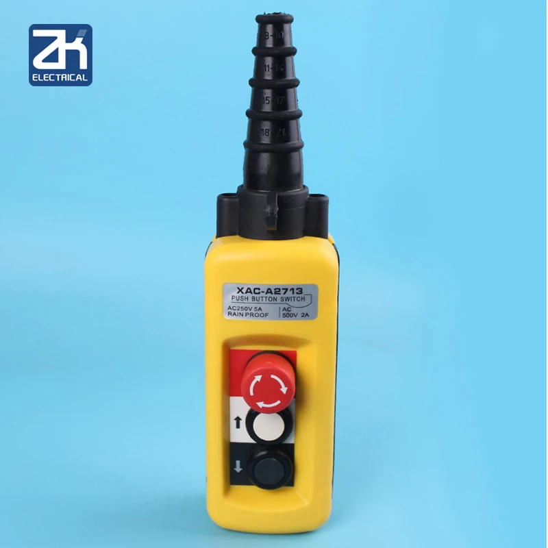 

Xac - A2713 Motor-driven Gourd Lifting Button Control Switch Single Speed Crane Driving Remote Control Handle Waterproof Type