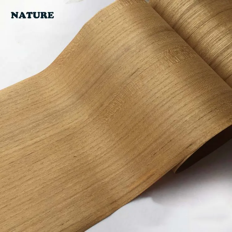 Chapa de madera auténtica Natural en rodajas, respaldo de teca tailandesa con tejido para muebles, 15cm, 27cm, 31cm x 2,5 m Q/C