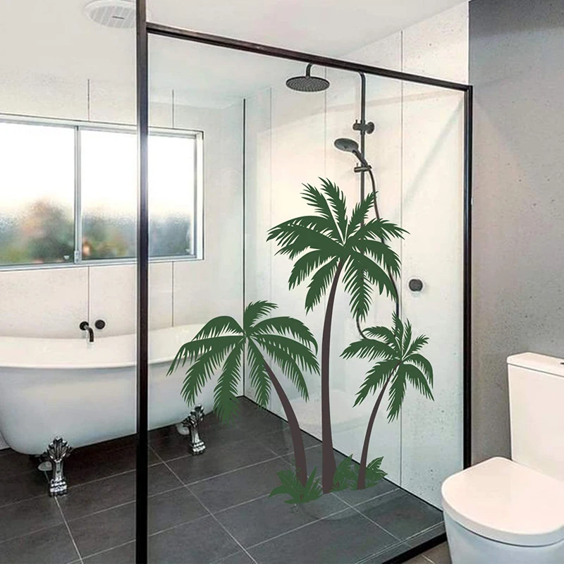 Large Tropical Palm Tree Wall Sticker Kids Living Room Summer Holiday Landscape Beach Palm Travel Wildlife Wall Decal Playroom