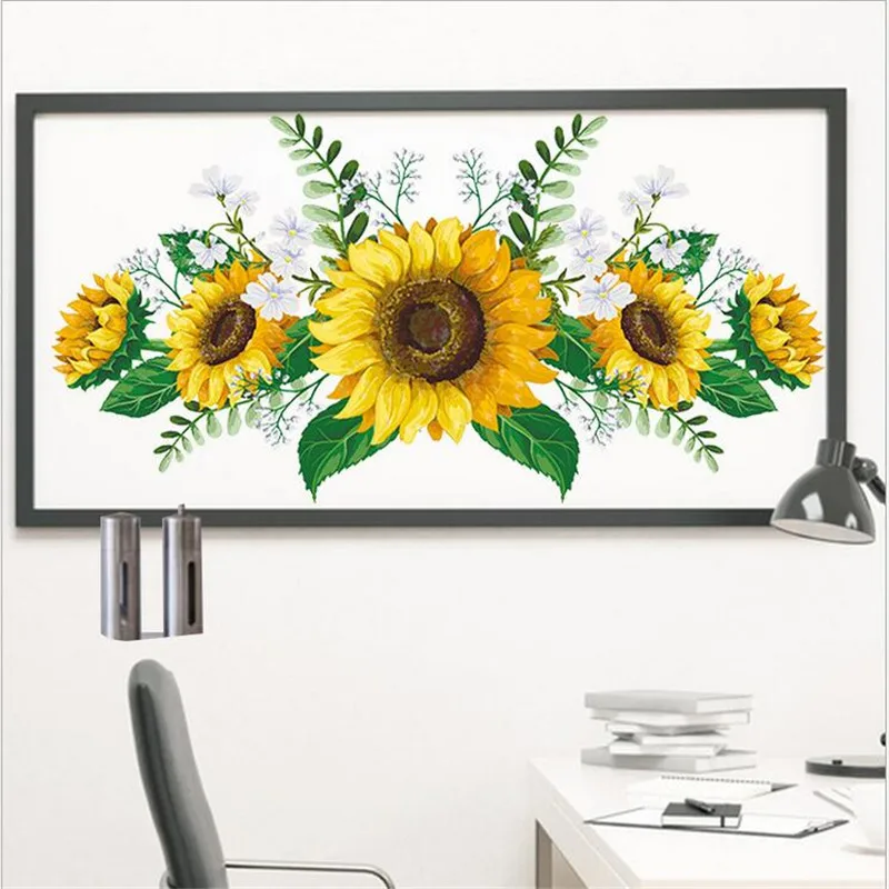 1PCS Removable Sunflower Wall Sticker Kitchen Waterproof Decals Wall Stickers For Kids Room Living Room Bedroom Home Decoration