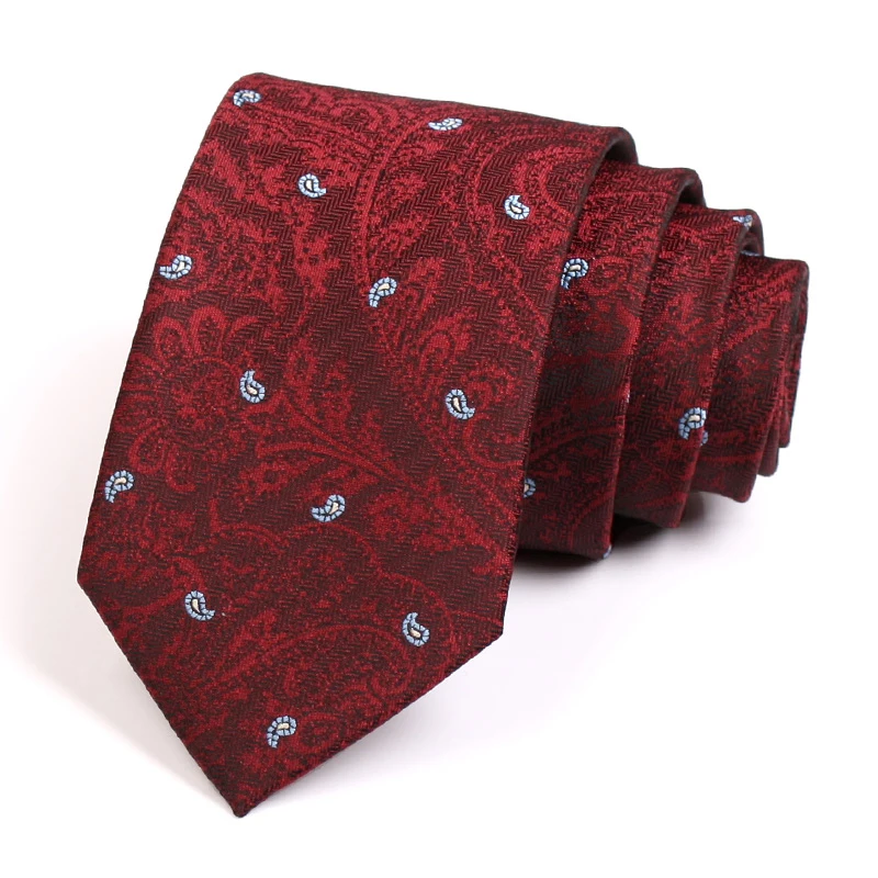 

2020 Brand New High Quality Groom Wedding Party Tie 7CM Dark Red Ties For Men Business Work Necktie Male Fashion Formal Neck Tie