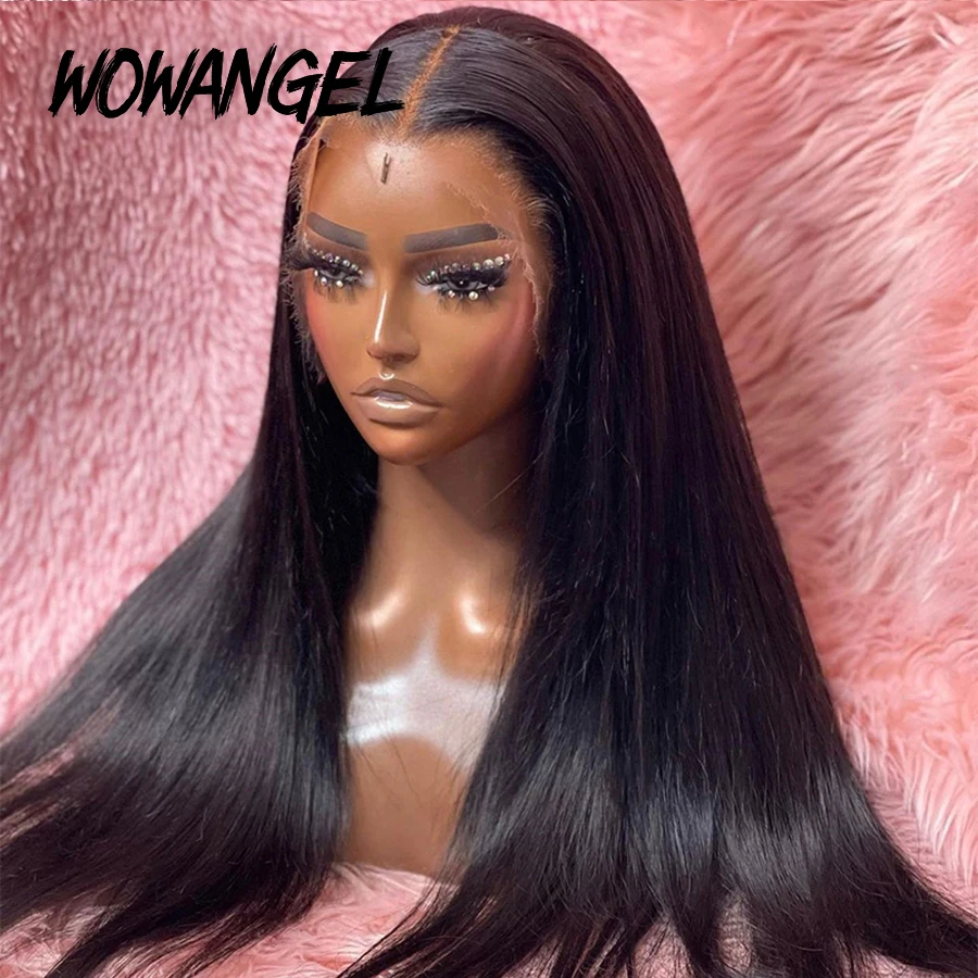 34 Zoll Echte HD Lace Front Perücke, Vorgezupfte Glatte Perücken, 13x6 HD Transparente Lace Frontal Echthaarperücke, Brasilianisches Haar für Frauen – Detail 13