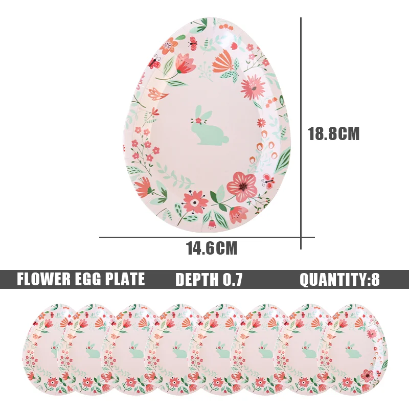 Easter Bunny Eggs Paper Plates Rabbit Cups Disposable Birthday Party Tableware Happy Easter Party Supplies Kids Baby Shower Deco