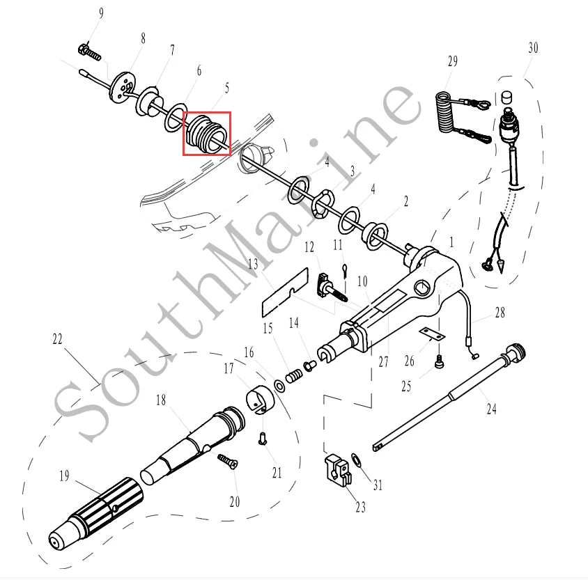 Silnik łodzi 67D-42129-00 tuleja gumowa dla Yamaha F4 F5 zaburtowy silnik 4-suwowy