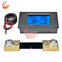 20A 50A 100A 80-260V 6.5-100V LCD Power Supply Panel Digital Voltmeter Ammeter Power Meter kWh Watt Energy Multimeter 50A Shunt