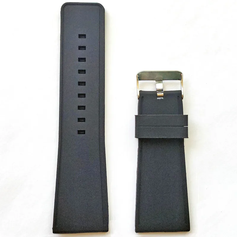 30mm Silicone Rubber Watch Band Soft Silicon Durable Strap Mens Fashion Casual Bracelet White Black