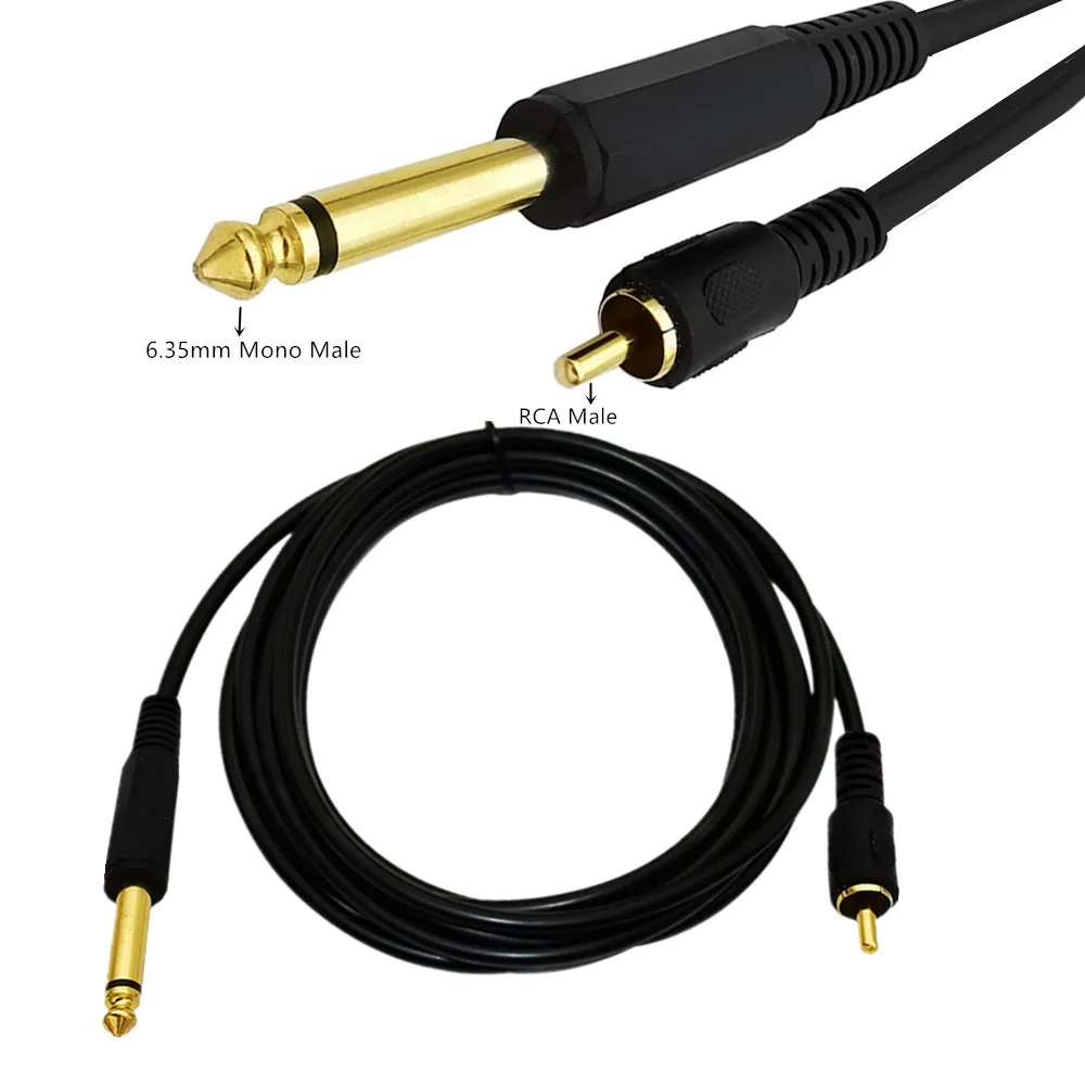 مذهب RCA إلى 1/4 "الصوت كابل 6.35 مللي متر مقبس أحادي الذكور إلى RCA الذكور و RCA أنثى كابل 0.5m 1.8m 3m