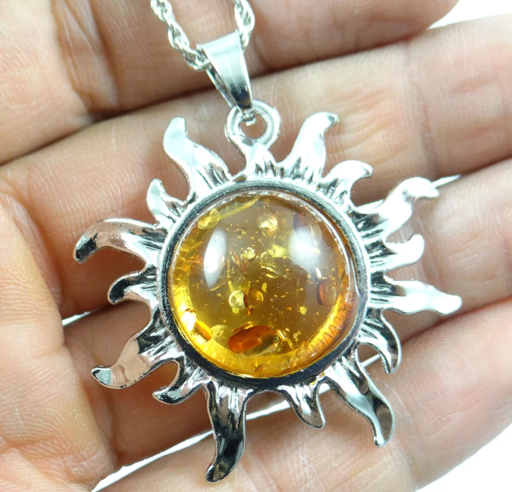wholesale Natural Precious Modernist TEARDROP GOLDEN HONEY PRESSED AMBERS NECKLACE Jewelry making necklace P9