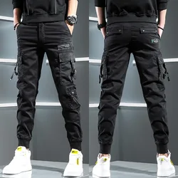 Autumn Tactical Cargo Pants Men Streetwear Hip Hop Casual Big Pockets Black Cotton Baggy Trousers