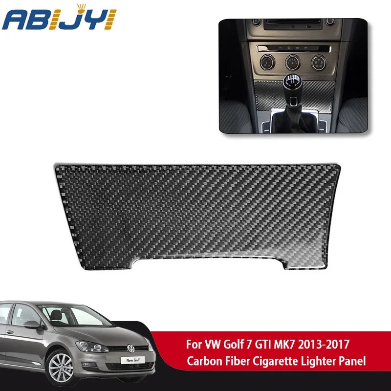 

For Volkswagen VW Golf 7 GTI MK7 2013-2017 1Piece Car Styling Carbon Fiber Cigarette Lighter Panel Trim Cover Car Accessories