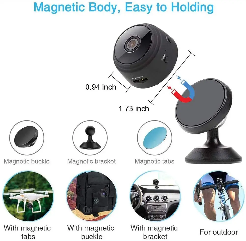 1080P HD małe bezpieczeństwo w domu kamery do domu na zewnątrz kryty bezpieczeństwa niania kamera bezprzewodowa Mini kamera WiFi kamera wideo