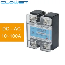 Cloweit JGX-4810DA 10A-100A DC kontrol AC CE katı hal röle girişi 3-32VDC kontrol çıkışı 24-480VAC (SSR-DA)