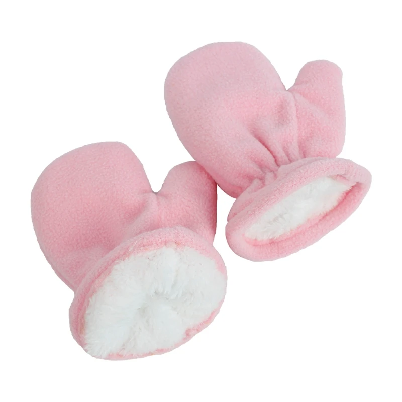 Baby Boys Girls Gloves Winter Plush Velvet Warm Mittens Children Kids Lined Fleece Thicken Gloves Baby Anti Scratching Gloves