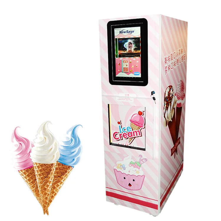 New Design Ice Cream Machine Automatic Soft Serve 	Combo Vending Machine Commercial Ice Cream Maker Sale