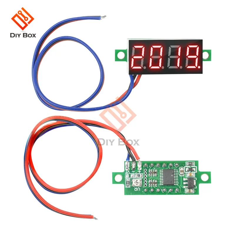 Mini 0.36 inch DC 0V-100V 4 Bits Mini Digital Voltmeter LED Panel Electric Voltage Tester Three Wires Voltage Meter Panel Tester