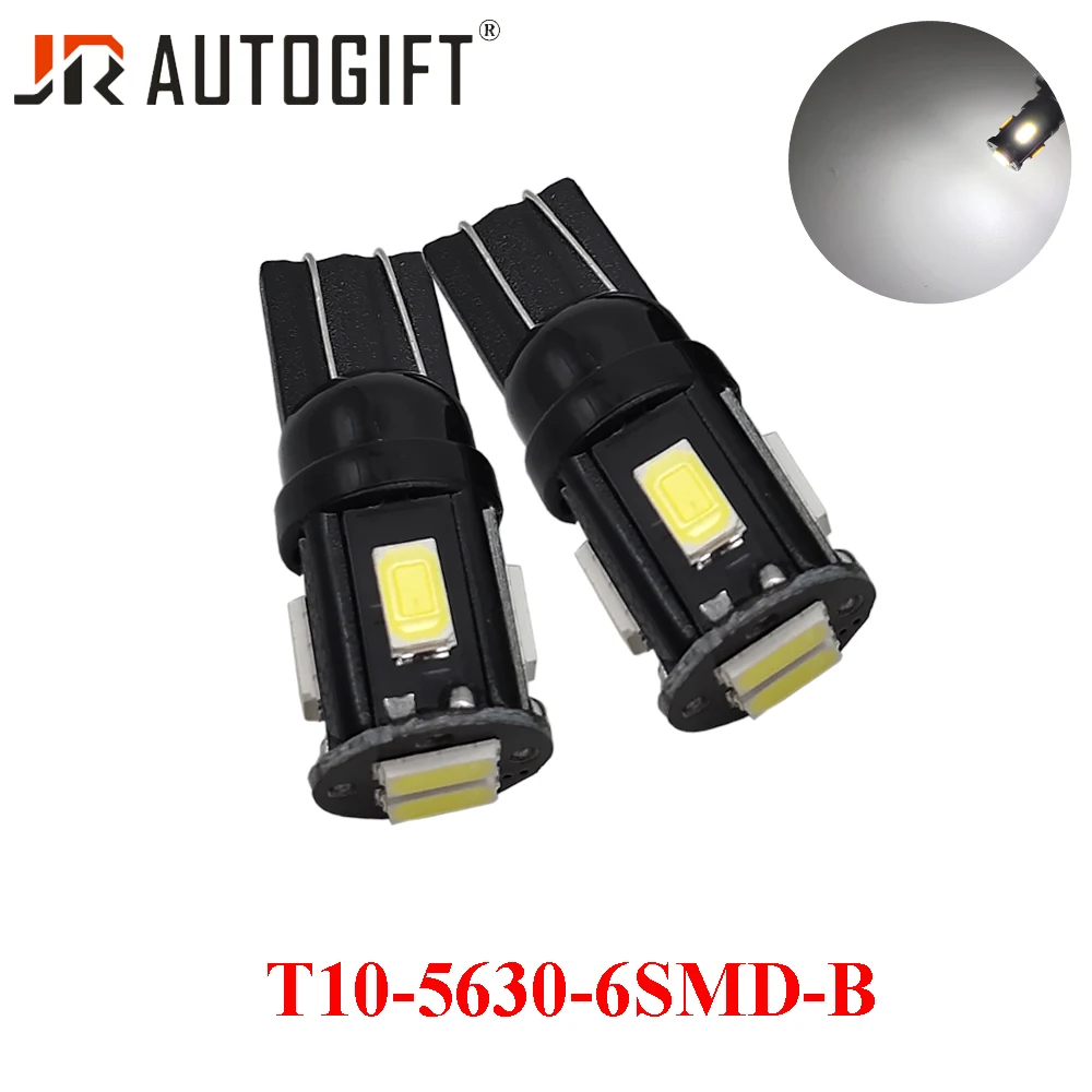 

100PCS T10 5630 6SMD 194 168 W5W 6LED bulb 12V 24V Car styling Auto Wedge license plate Light for universal