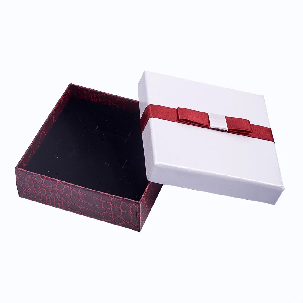 10pcs jewelry box Packaging Set Cardboard Jewelry Organizer Gift Boxes Storage Necklace Earring Rings Box with Bowknot Rectangle