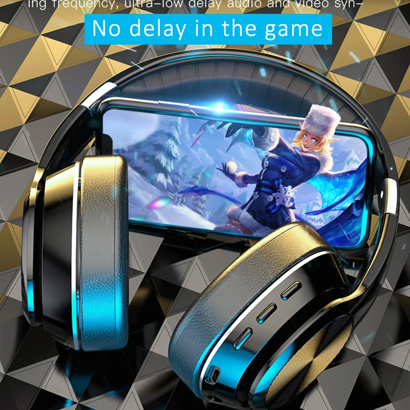 سماعة بلوتوث لاسلكية قابلة للطي ، دعم بطاقة TF/FM ، راديو 8D ، ستيريو ، مع ميكروفون عالي الدقة ، لهاتف xiaomi Tv Pc