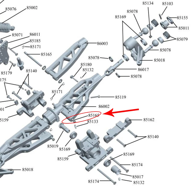 Rc auto parte 85165 Anteriore Superiore Innerside Spilli e Anteriore/posteriore Inferiore Innerside Spilli per vrx corse vrx-1 vrx-2 RH801 RH802