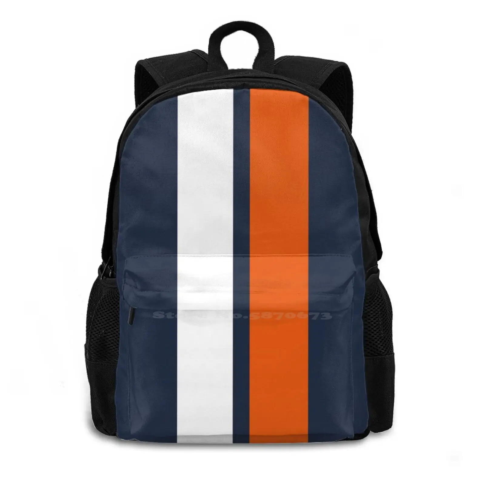 Cavalier Stripe Pattern Design Bag Student'S Backpack Virginia Football Cfb College Barstool Acc Atlantic Coast Conference