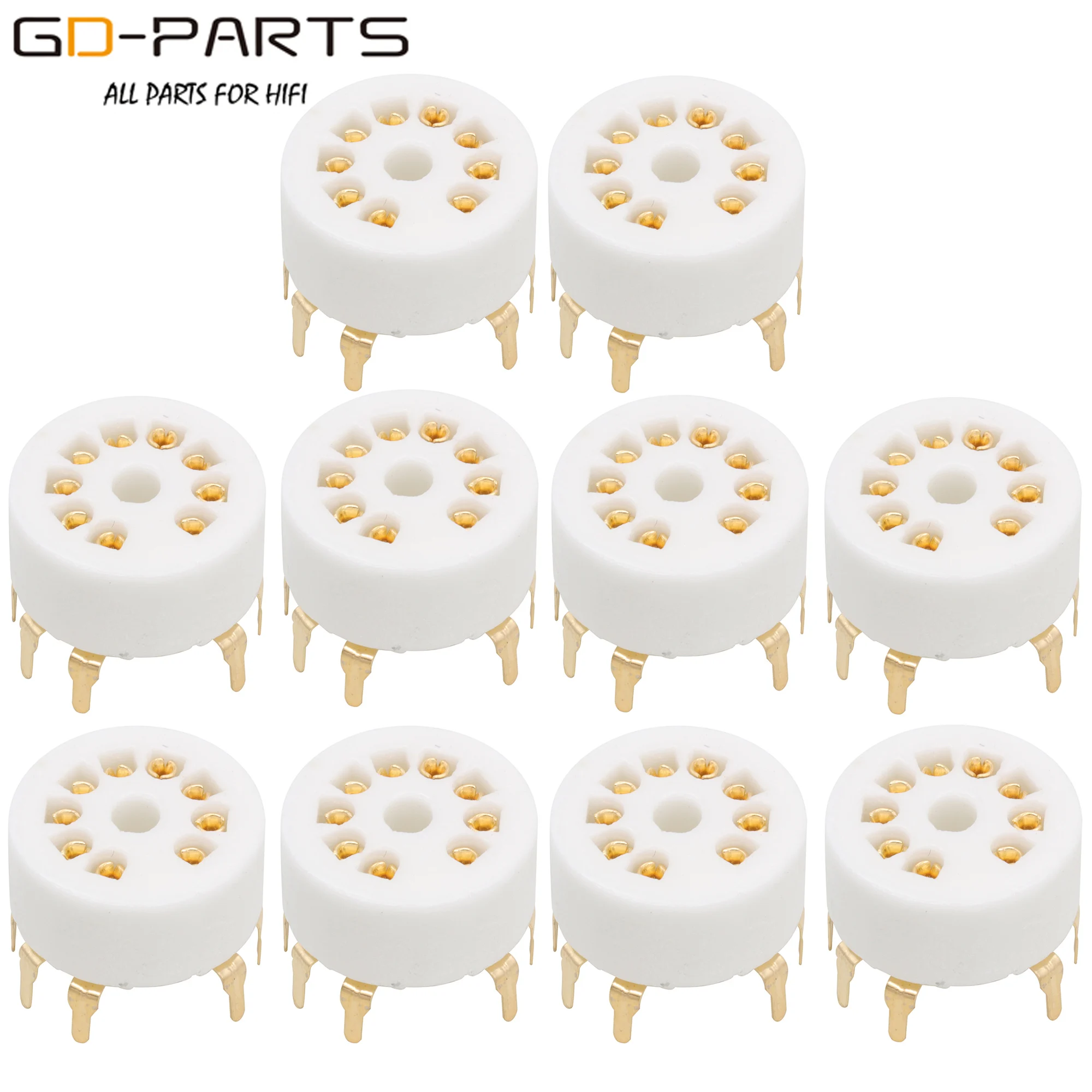 21mm PCB Mount 9pin B9A Ceramic Tube Socket Base For 12AX7,12AU7,6DJ8,CV491,ECC83,B339,12AT7,ECC82 12AU7 10PCS