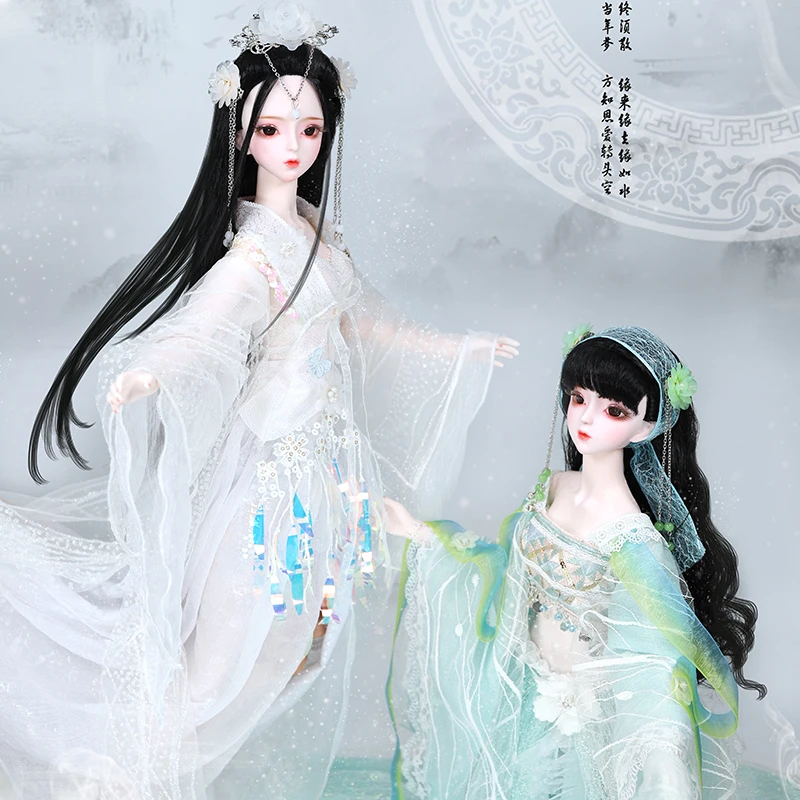 

DBS bjd 1/3 doll joint Body Green snake white snake with makeup include outfit shoes hair and Gift box toys SD high quality