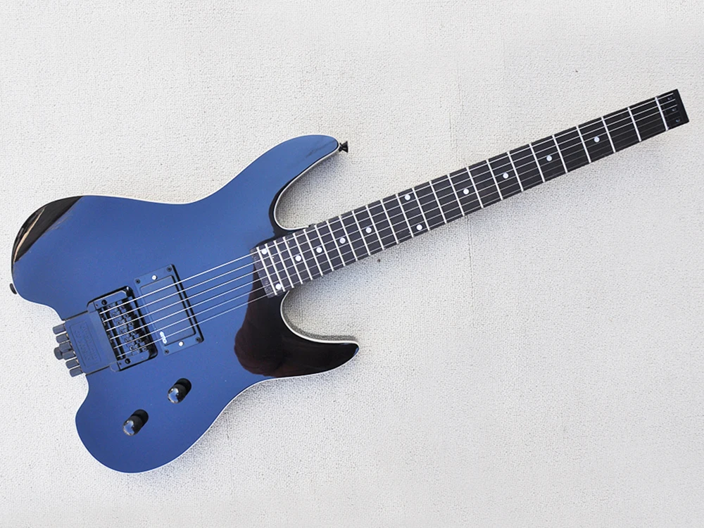 

Black Headless Electric Guitar with One Pickup,Rosewood Fretboard,24 Frets,Customized Logo/Color Available