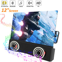 12 inch 3D Phone Screen Magnifier Bluetooth Stereo Speaker HD Video Amplifier Universal Compitable for Mobile Cell Phone