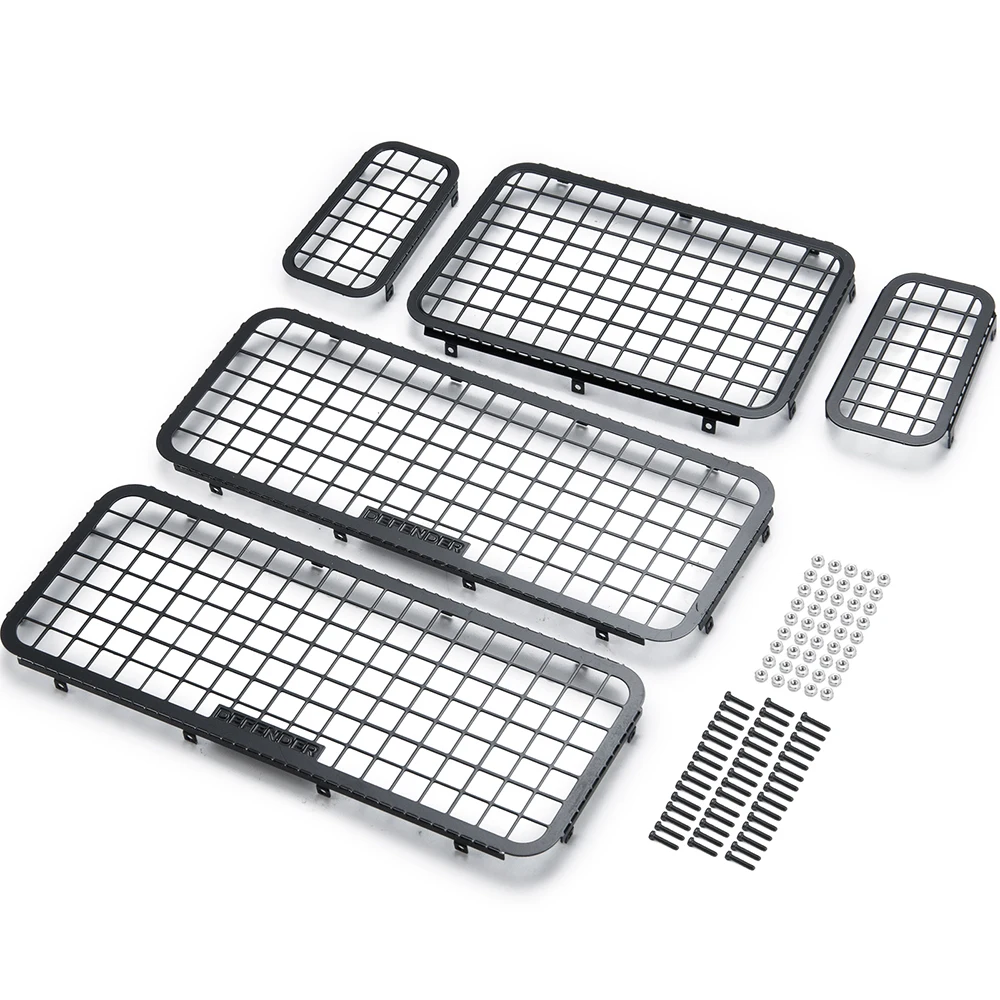 YEAHRUN 1Set Stainless Steel Window Mesh Protective Net for TRX-4 Defender 1/10 RC Crawler Car Model Upgrade Decoration Parts