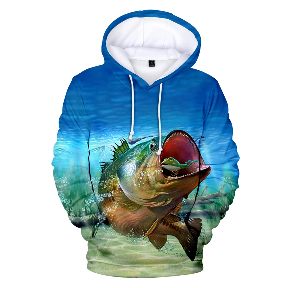 Sudaderas con capucha para hombre y mujer, ropa con estampado de peces en 3D Popular, Tops informales para niño y niña, primavera y otoño, 2021