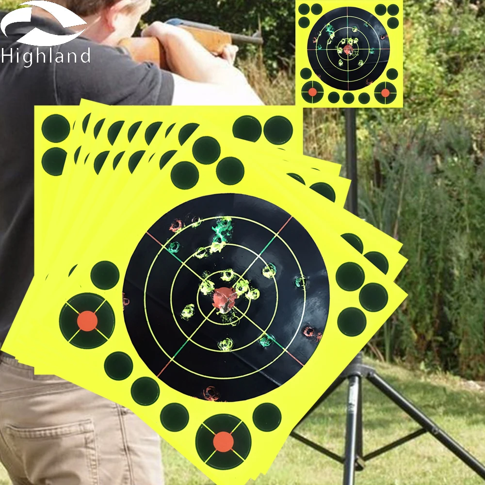 25 PCS 8นิ้ว Splatter Blossom Triple-สี Bb Gun Target Practice สติกเกอร์กระดาษเป้าหมายเป้าหมายสำหรับ Shootin