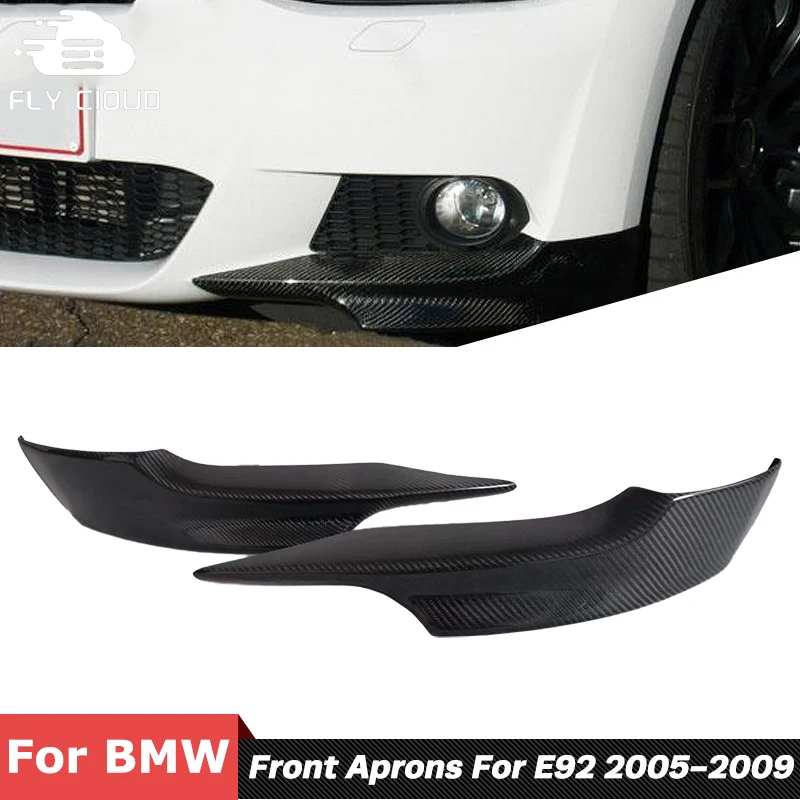 2 PCS Carbon Fiber Front Bumper Lip Aprons For BMW 3 Series E92 MT Car Body Kit 2005-2009