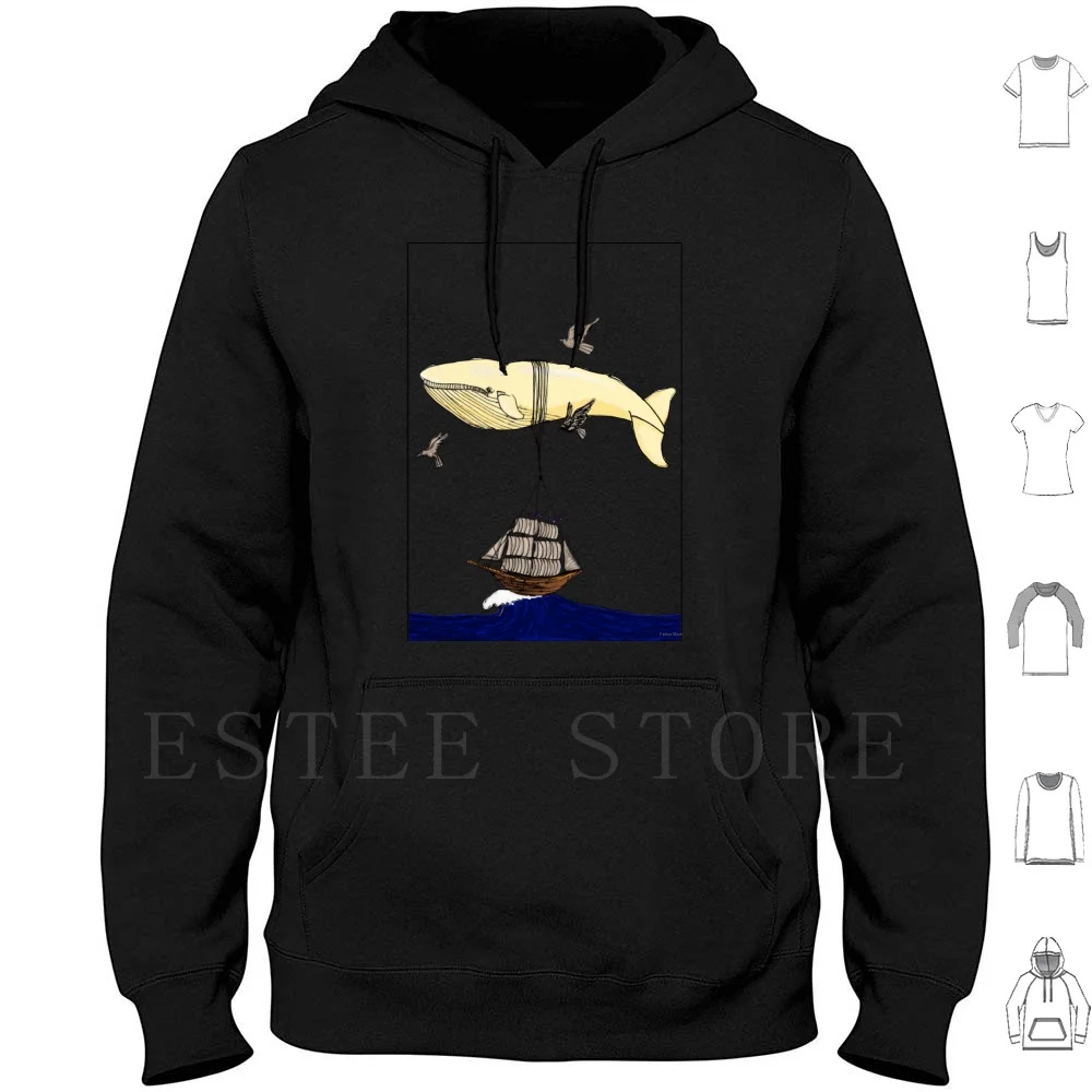 You Never Mean To Drift Away ( No Background ) Hoodies Whale Stars Float Boat Ship Beautiful Strange Surrealism