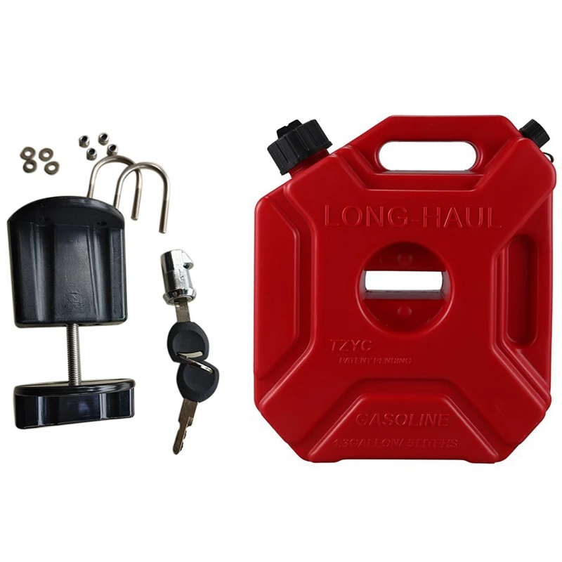 1Set 5L Fuel Tanks Plastic Petrol Cans Car Mount Motorcycle Jerrycan Gas Can Oil Container Fuel Canister