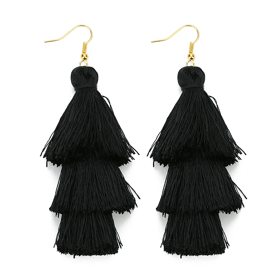 2020 3 Layered Bohemian Fransen Luxus Erklärung Quaste Ohrringe 2020 Boho Mode Schmuck Frauen Lange Tropfen Baumeln Ohrringe – Detail 36