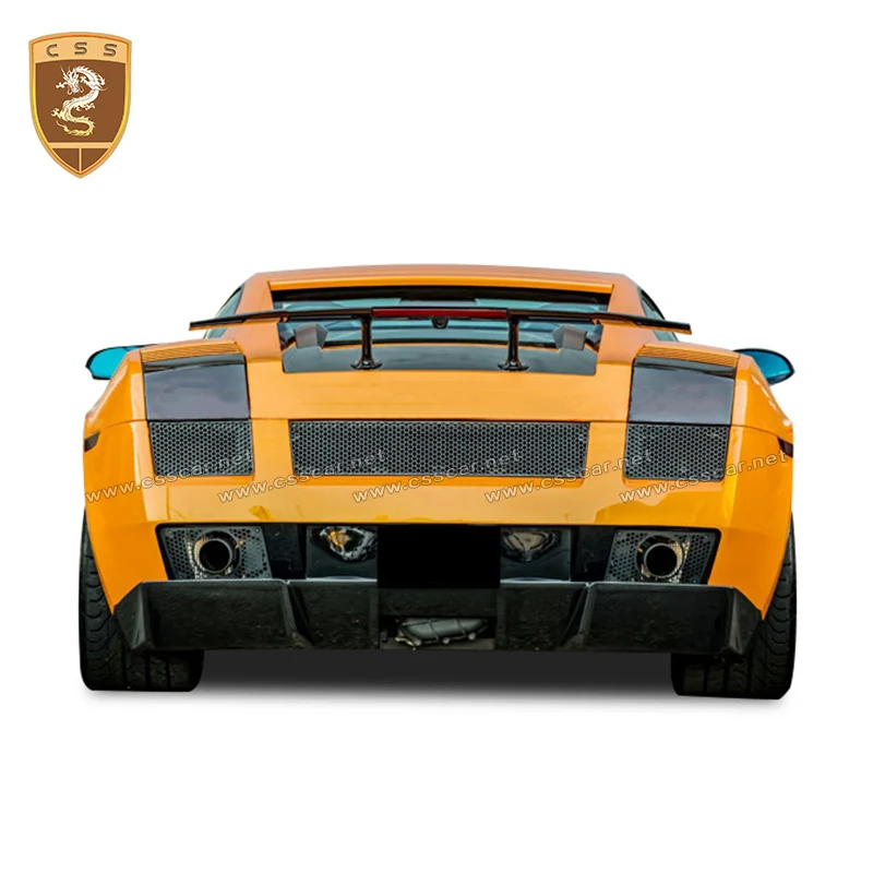 CSSCAR Real Carbon Fiber DMC Style Rear Lip Fit For 2004-2008 Gallardo LP550 Original Car Rear Bumper Lower Splitter Lip 00785