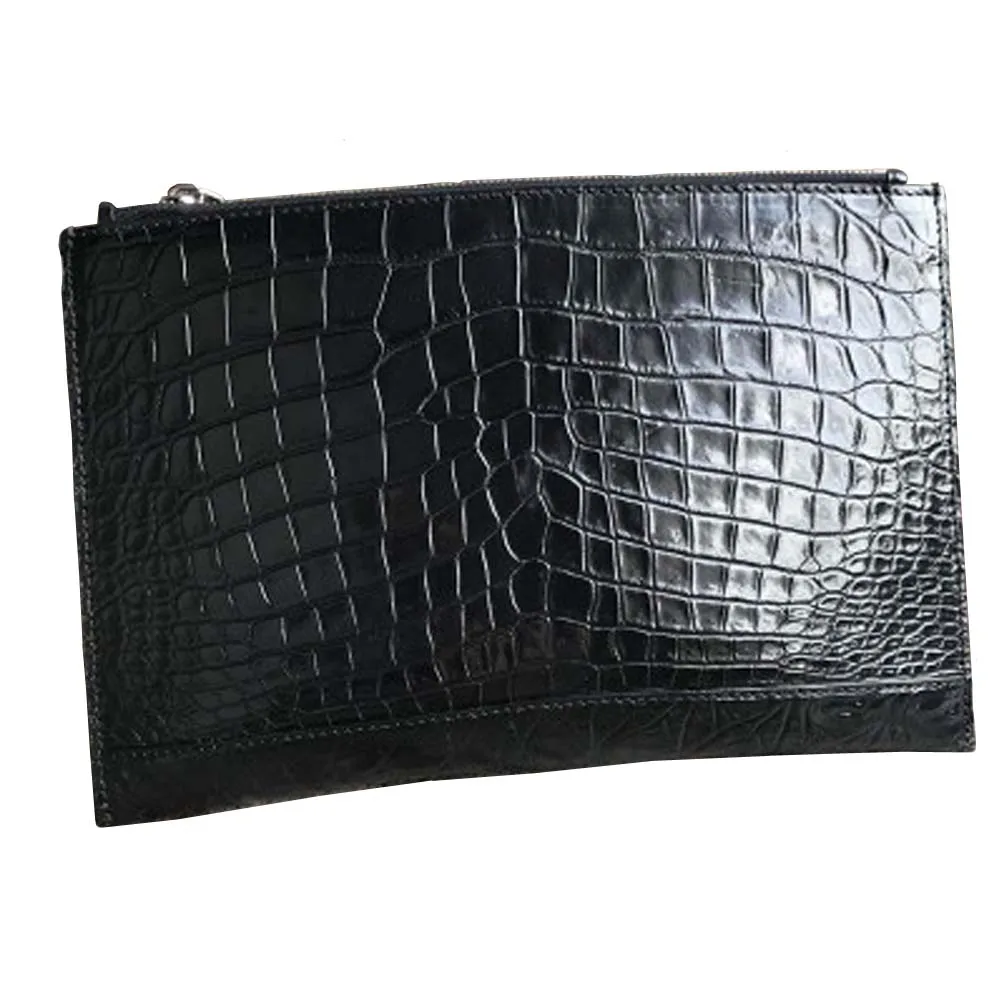 

hongsen new arrival crocodile belly handbags male crocodil leather large capacity thin Men's bags men clutch bag